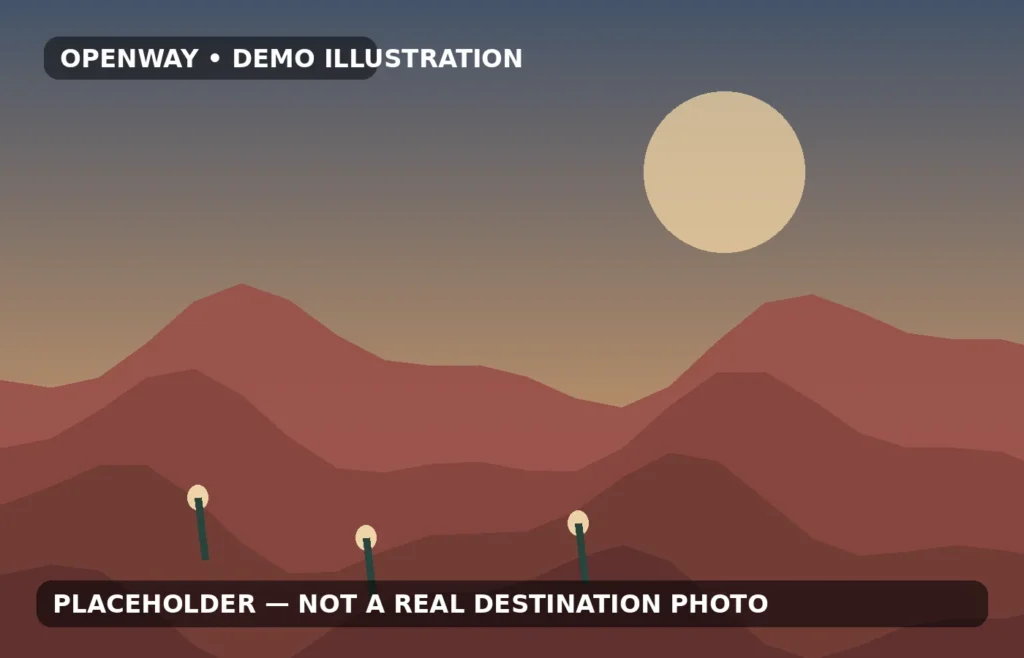 DEMO placeholder illustration, not a destination photograph