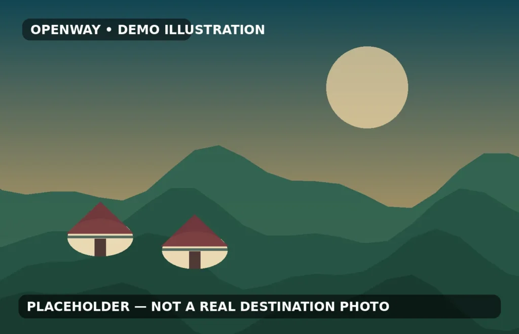 DEMO placeholder illustration, not a destination photograph