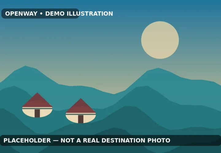 DEMO placeholder illustration, not a destination photograph