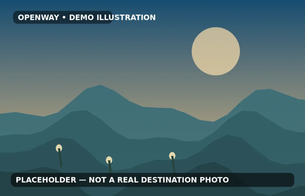 DEMO placeholder illustration, not a destination photograph