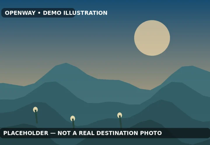 DEMO placeholder illustration, not a destination photograph